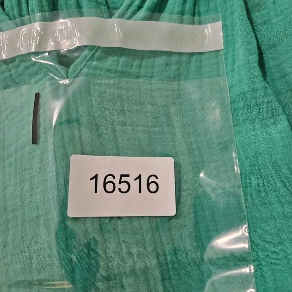 Soft Surroundings Tunic Top‎ Blouse Women Medium Split Neck 3/4 Sleeve Green - Picture 9 of 9